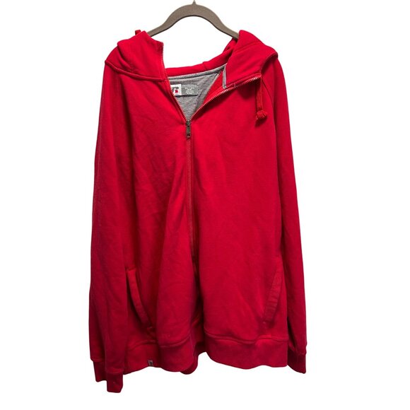 Russell Premium  Fleece Zip up Hoodie Size 3XL Red - Picture 1 of 6